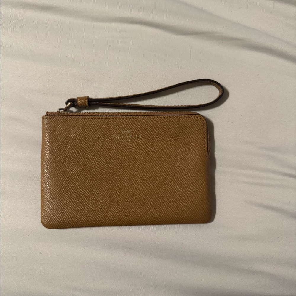 Coach Brown Leather Wristlet